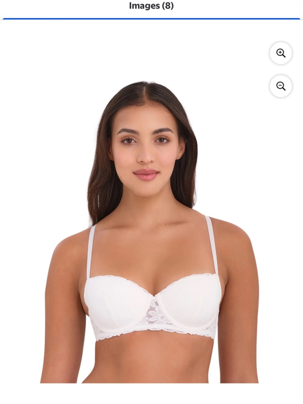 No Boundaries White Lace Demi Bra with Adjustable Straps